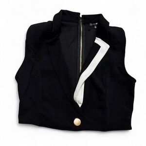 Fashion Nova Black & White Contrast Vest XL